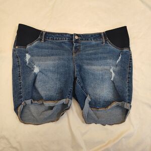 Old Navy Maternity Jean Shorts‎ Side Panel Size 16 Standard